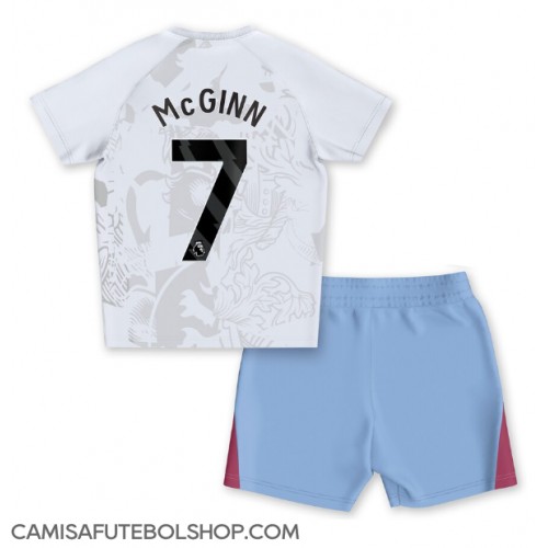 Camisa de time de futebol Aston Villa John McGinn #7 Replicas 2º Equipamento Infantil 2023-24 Manga Curta (+ Calças curtas)